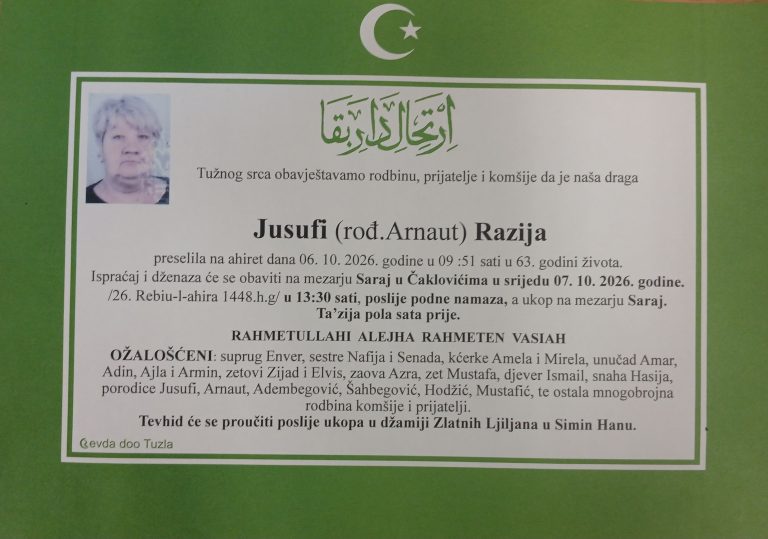In memoriam, Razija Jusufi