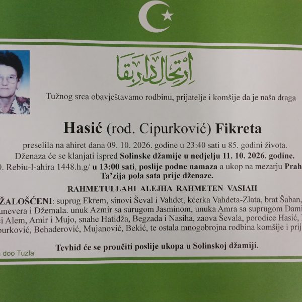 In memoriam, Fikreta Hasic