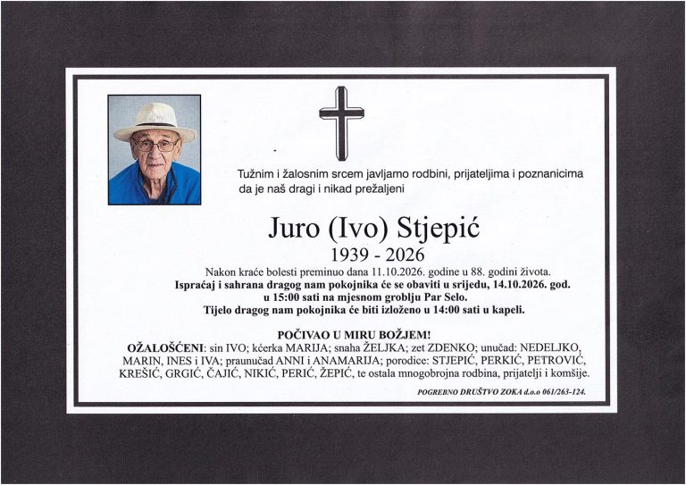 In memoriam, Juro Stjepić