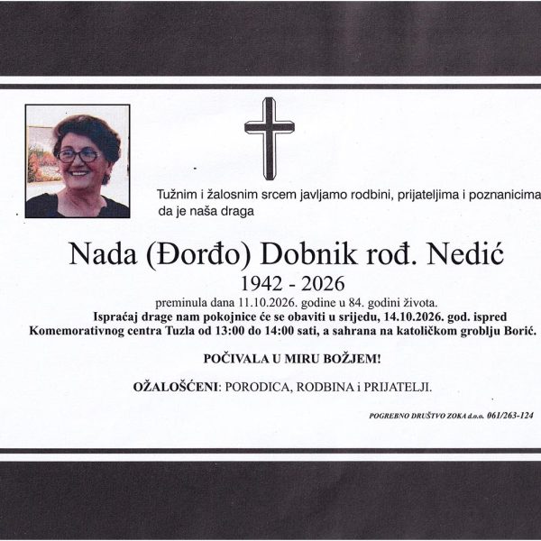 In memoriam: Nada DOBNIK (Nedić)