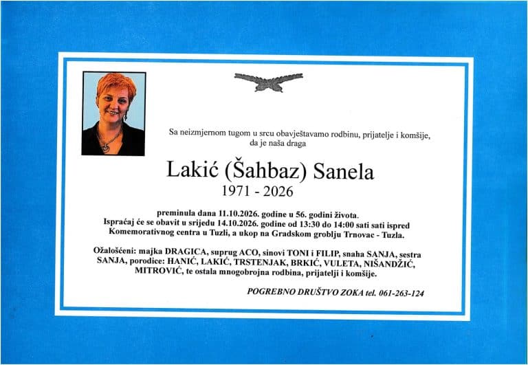 In memoriam, Sanela Lakic