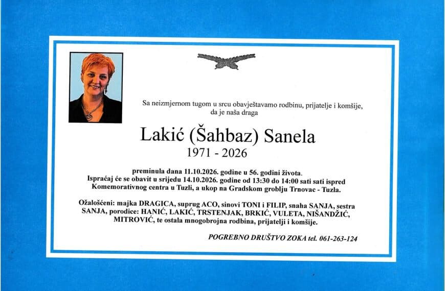 In memoriam, Sanela Lakic