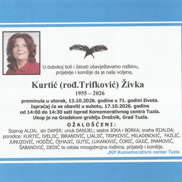 In memoriam, Zivka Kurtic