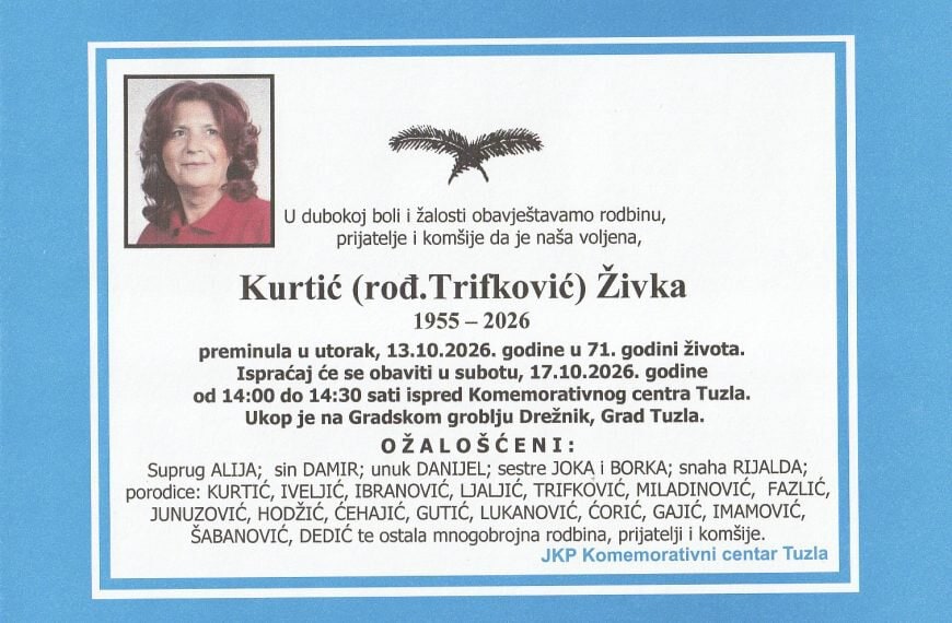 In memoriam, Zivka Kurtic