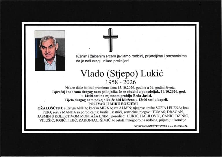 In memoriam, Vlado Lukic