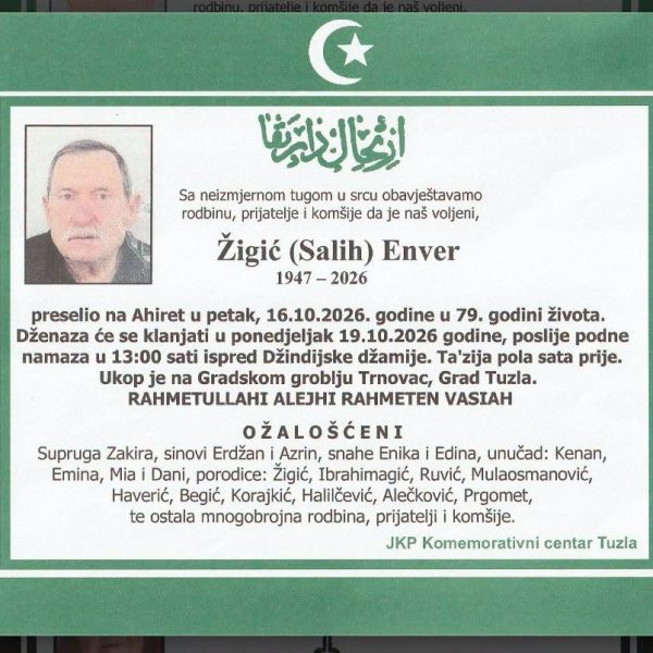 In memoriam, Enver Zigic