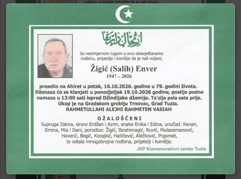 In memoriam, Enver Zigic