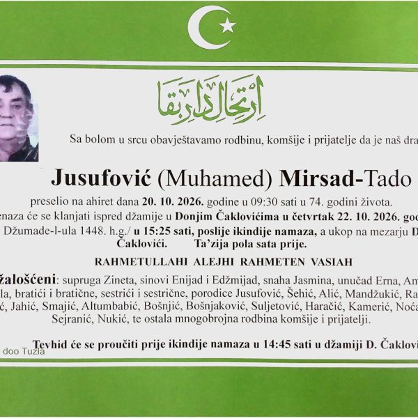 In memoriam, Mirsad Jusufovic - Tado
