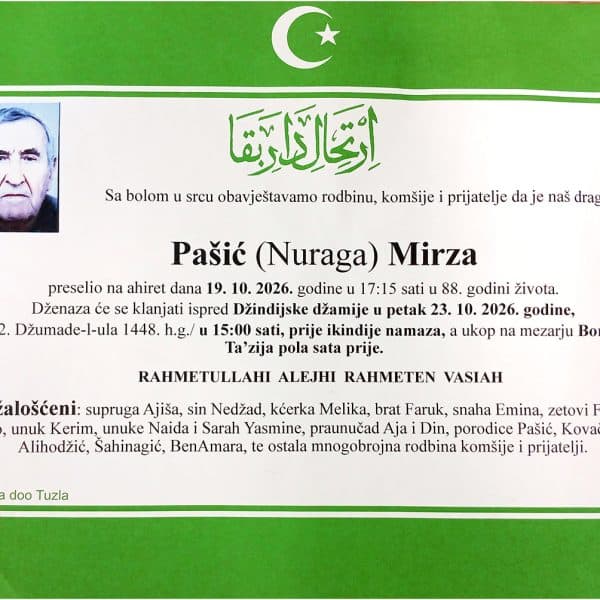 In memoriam, Mirza Pasic