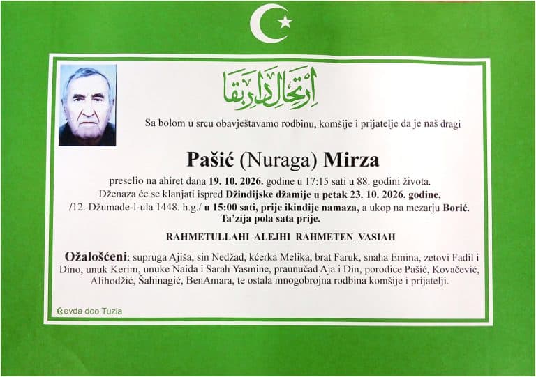 In memoriam, Mirza Pasic