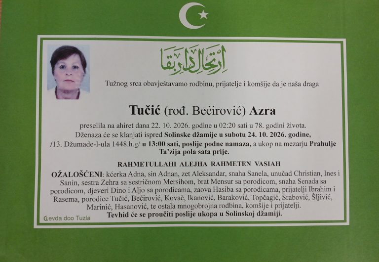 In memoriam, Azra Tucic