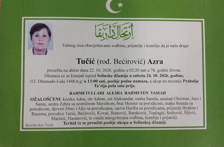 In memoriam, Azra Tucic