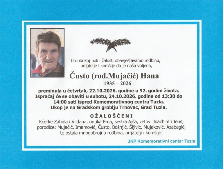 In memoriam, Hana Custo