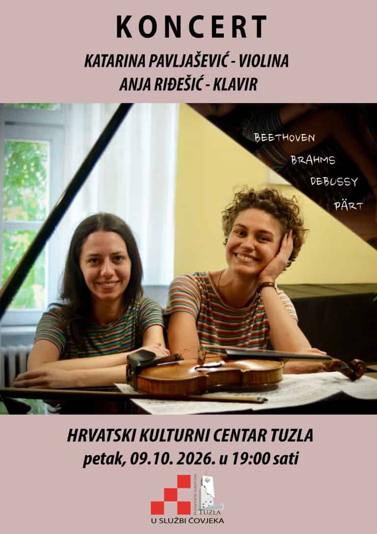 Koncert Katarine Pavljasevic, klavir i Anje Ridješić, klavir, u HKC Tuz